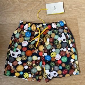 Paul Smith Boys Sports Ball Print Swim Shorts Size 4A - NWT